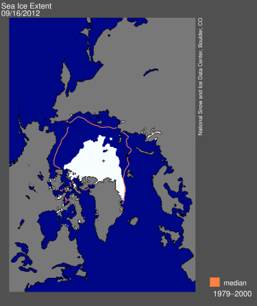 Ice extent on September 16, 2012 (from the site NSIDC).