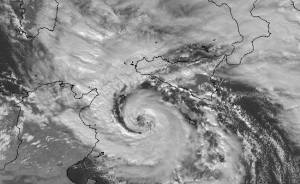 Immagine satellitare del ciclone Qendresa poco dopo la sua formazione